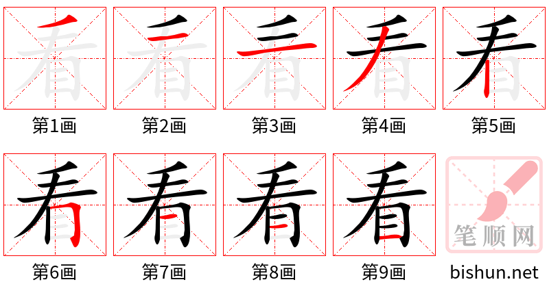 看 笔顺规范