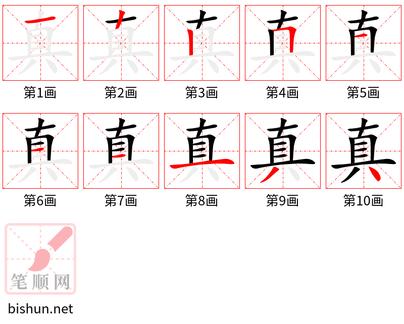 真 笔顺规范