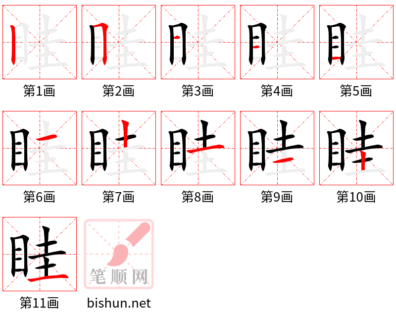 眭 笔顺规范