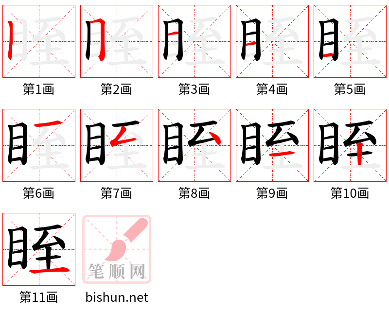 眰 笔顺规范