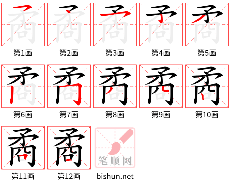 矞 笔顺规范