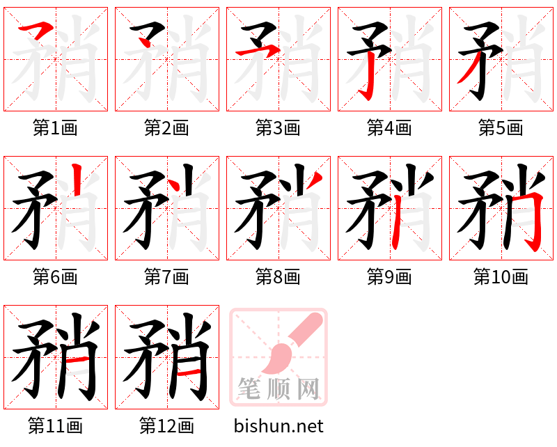 矟 笔顺规范