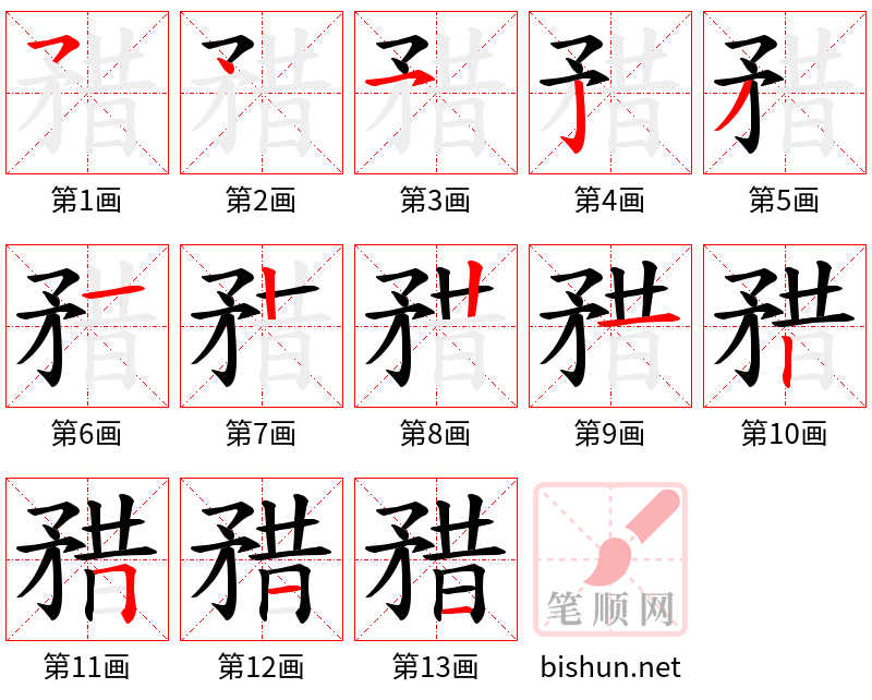 矠 笔顺规范