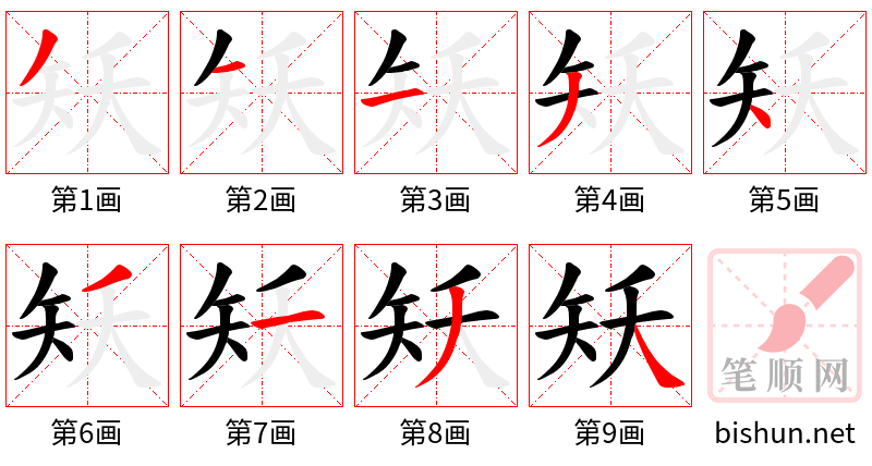 矨 笔顺规范