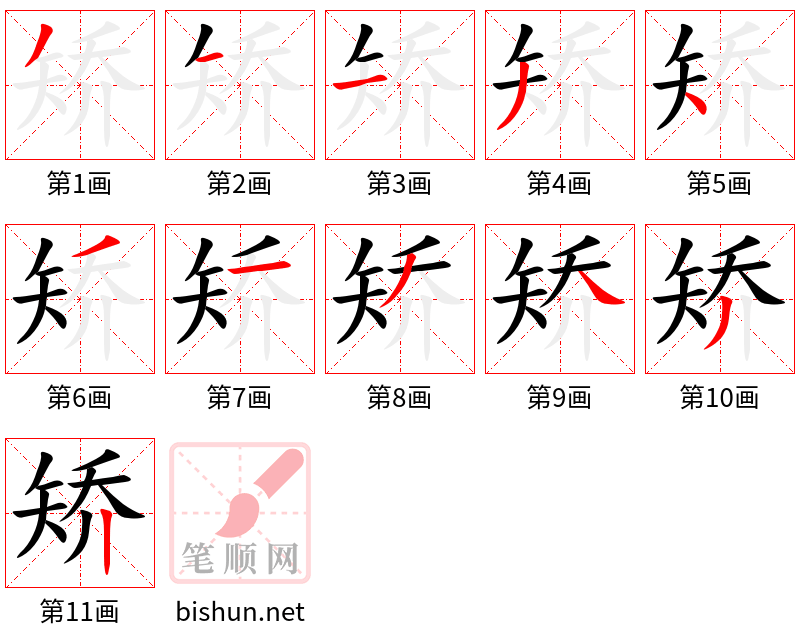 矫 笔顺规范