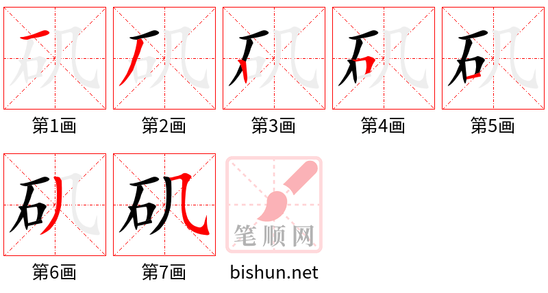 矶 笔顺规范