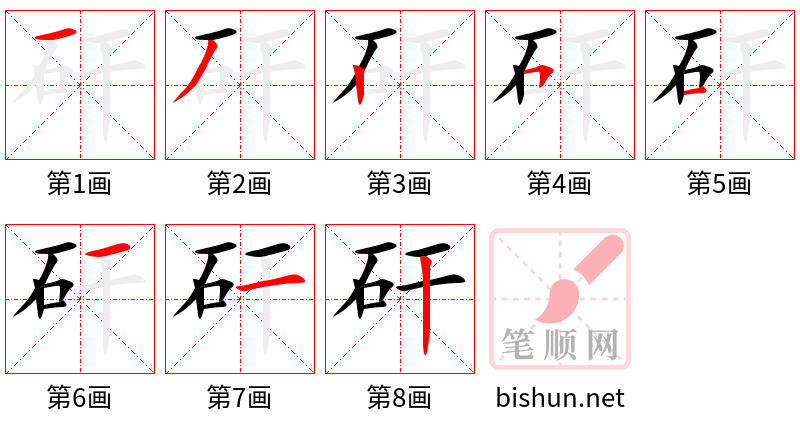 矸 笔顺规范