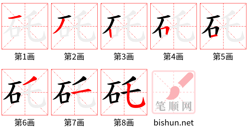 矺 笔顺规范