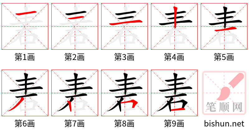 砉 笔顺规范