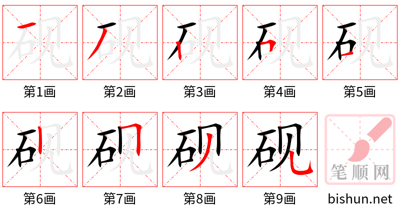 砚 笔顺规范