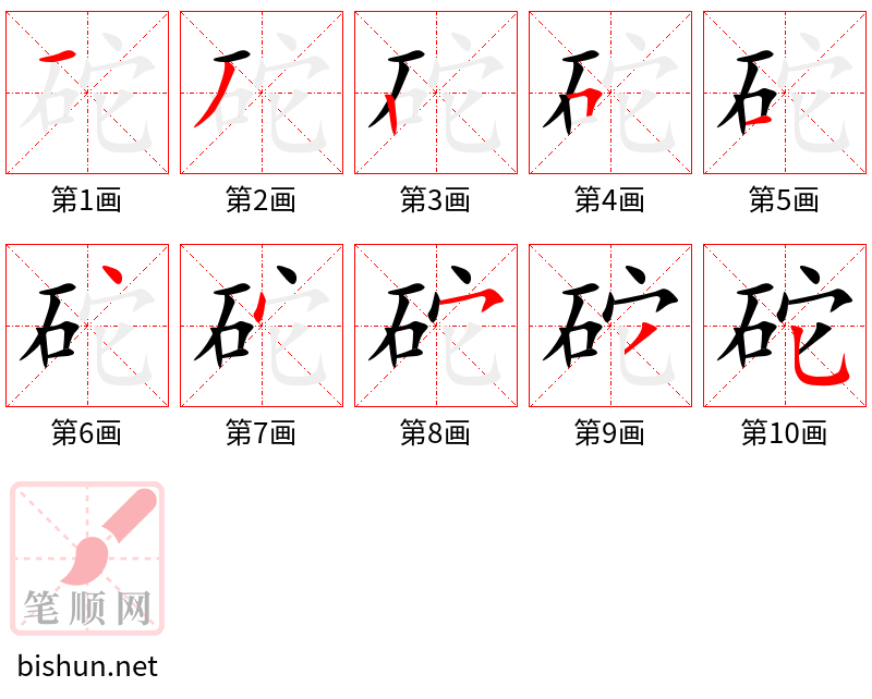 砣 笔顺规范