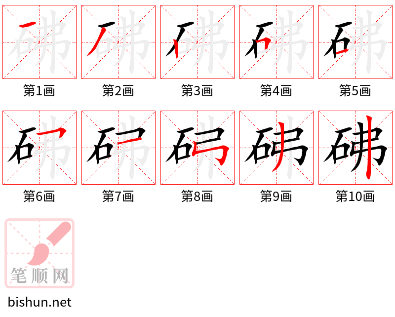 砩 笔顺规范