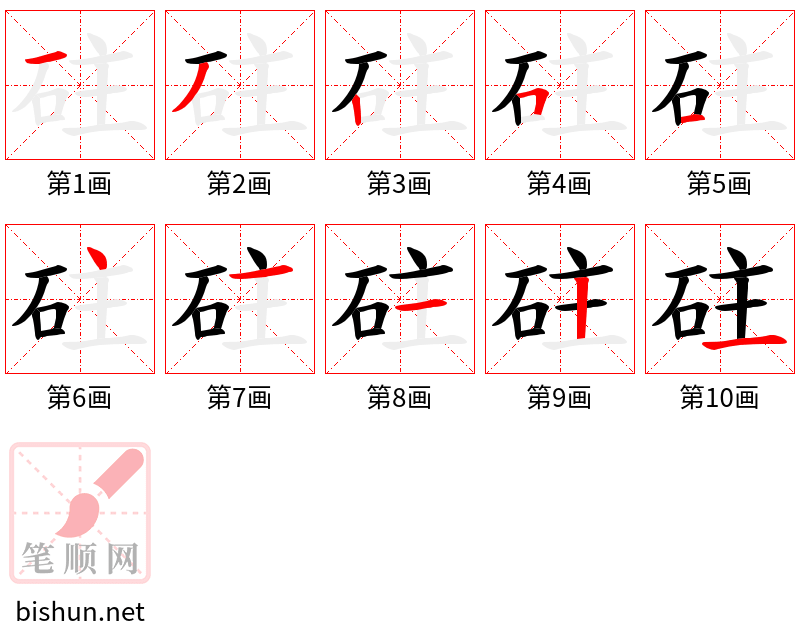 砫 笔顺规范