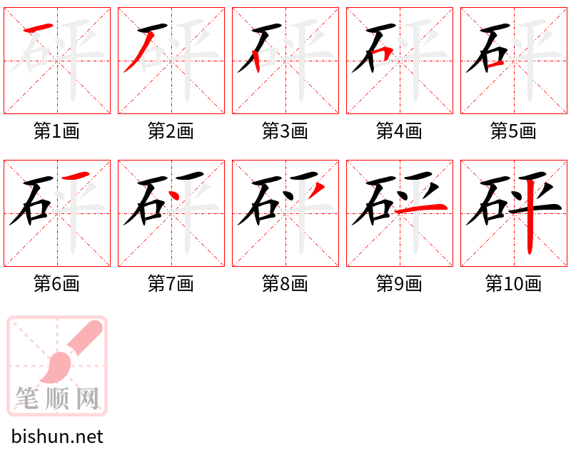 砰 笔顺规范