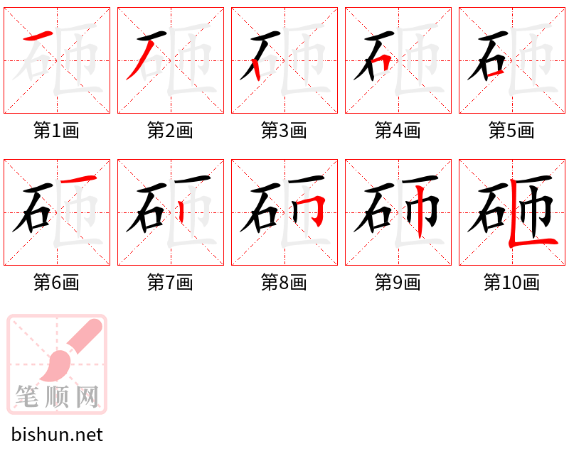 砸 笔顺规范