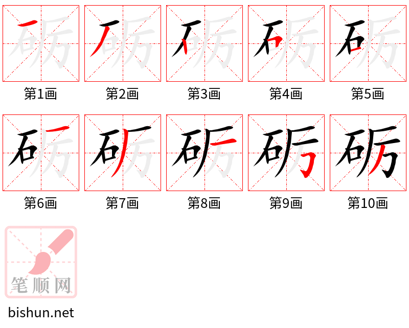 砺 笔顺规范