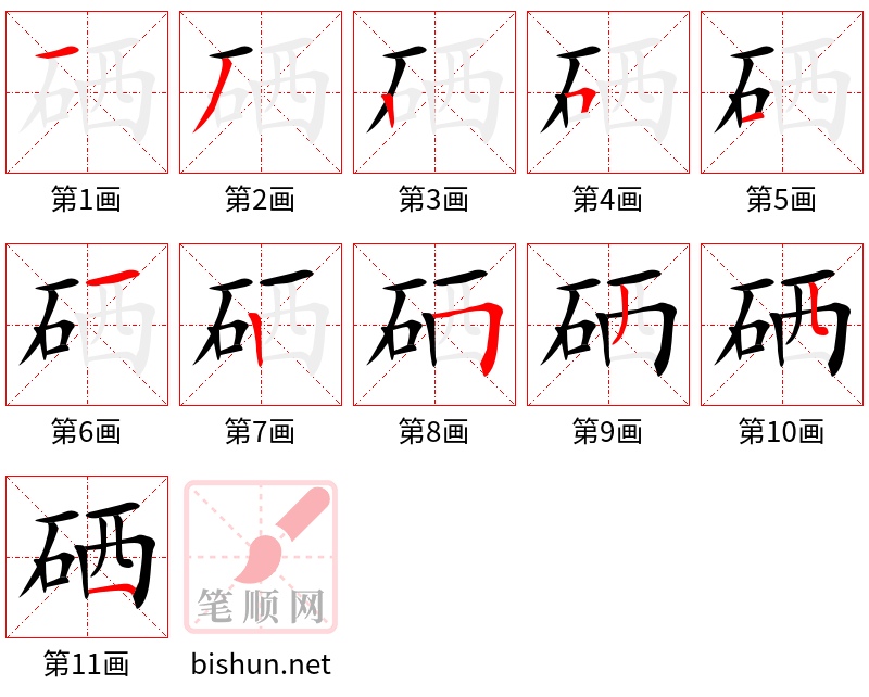 硒 笔顺规范