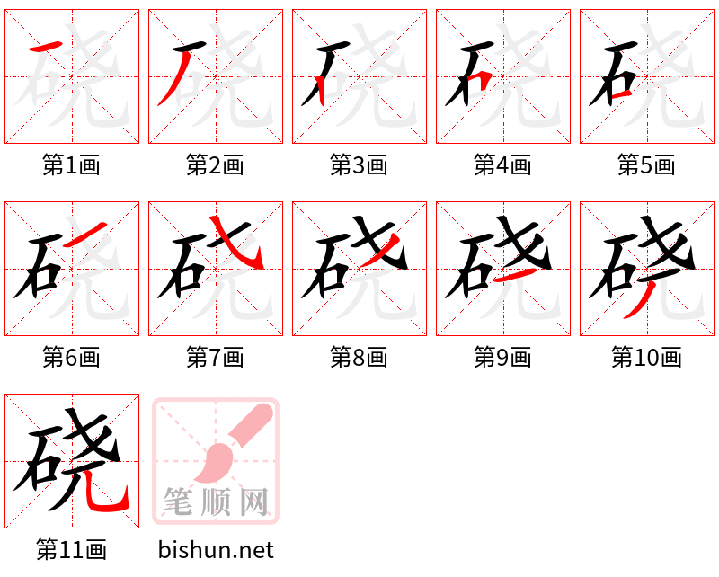 硗 笔顺规范