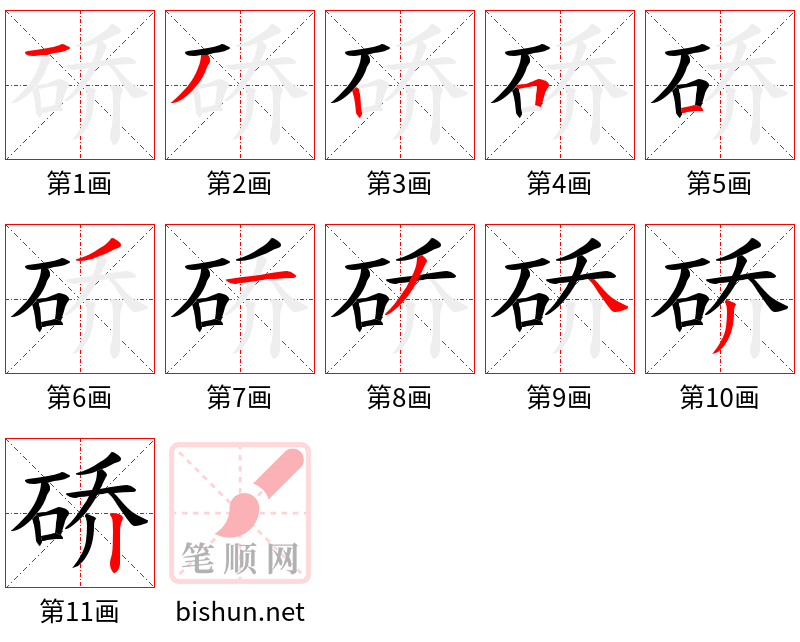 硚 笔顺规范