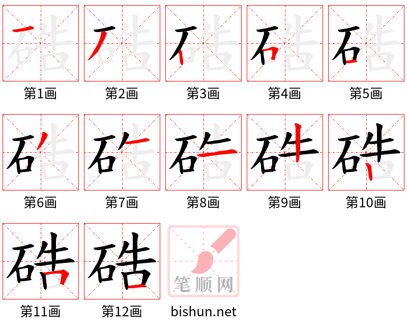 硞 笔顺规范