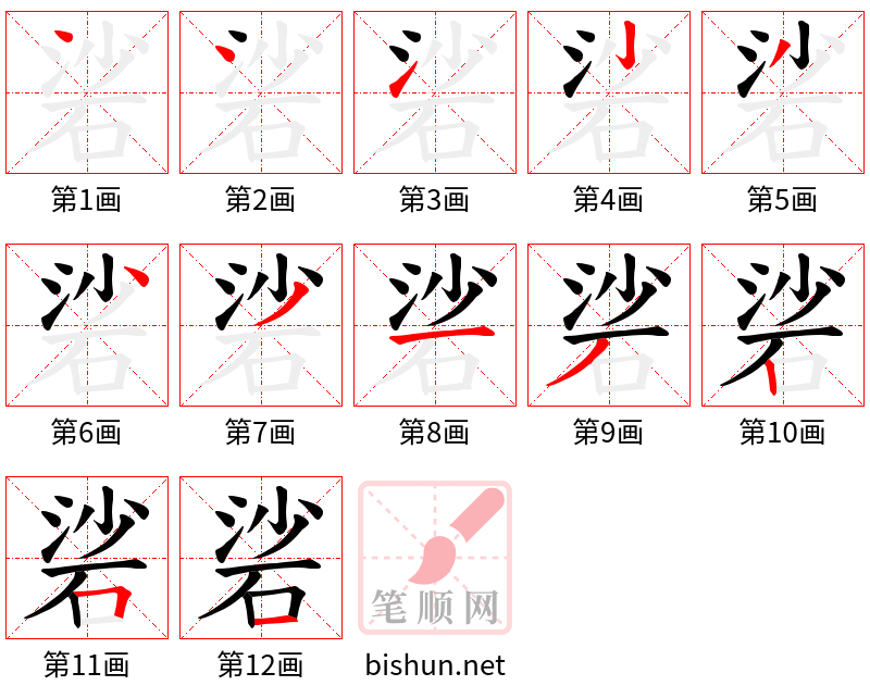 硰 笔顺规范