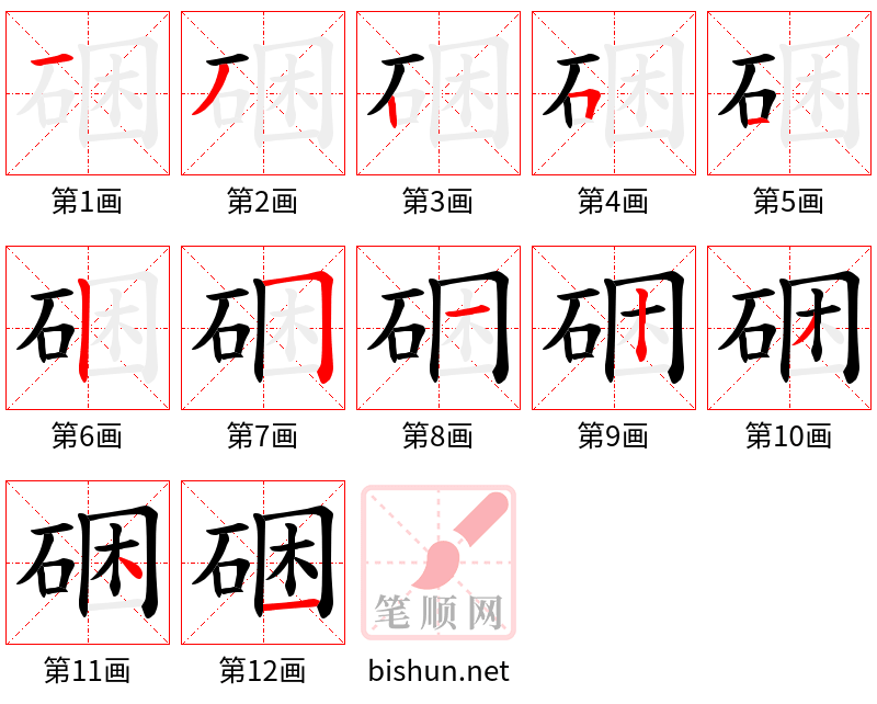 硱 笔顺规范