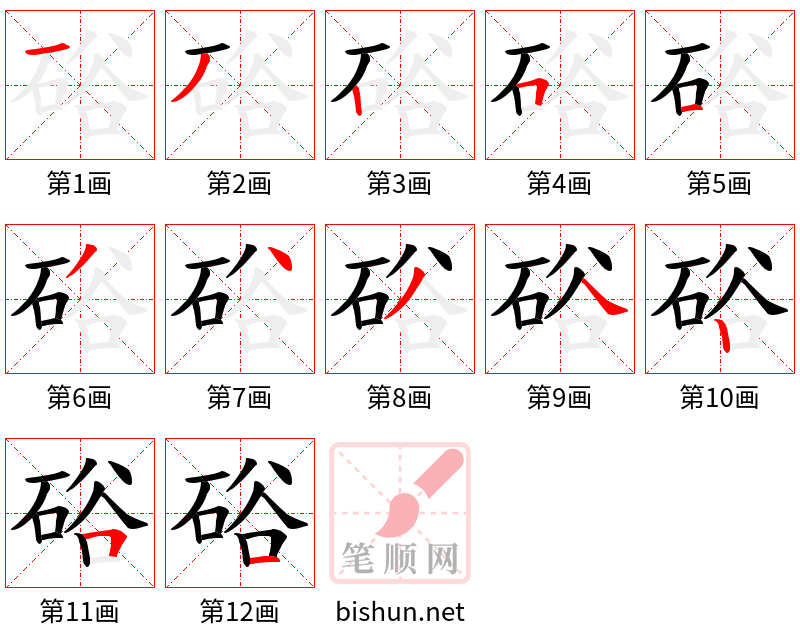 硲 笔顺规范