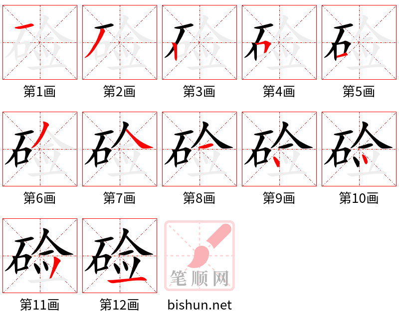 硷 笔顺规范