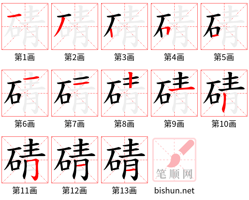 碃 笔顺规范