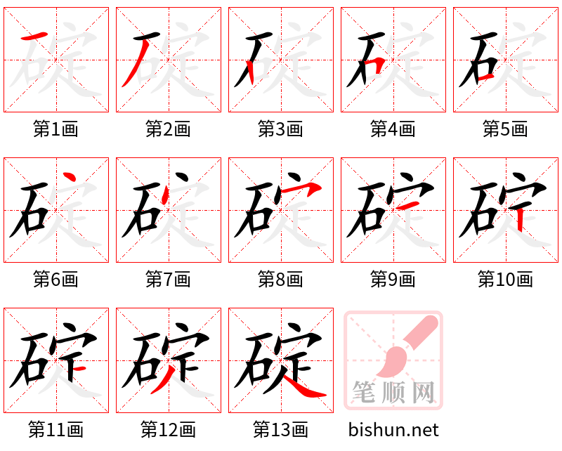 碇 笔顺规范