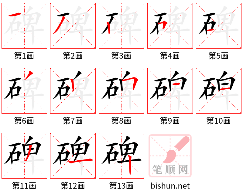 碑 笔顺规范