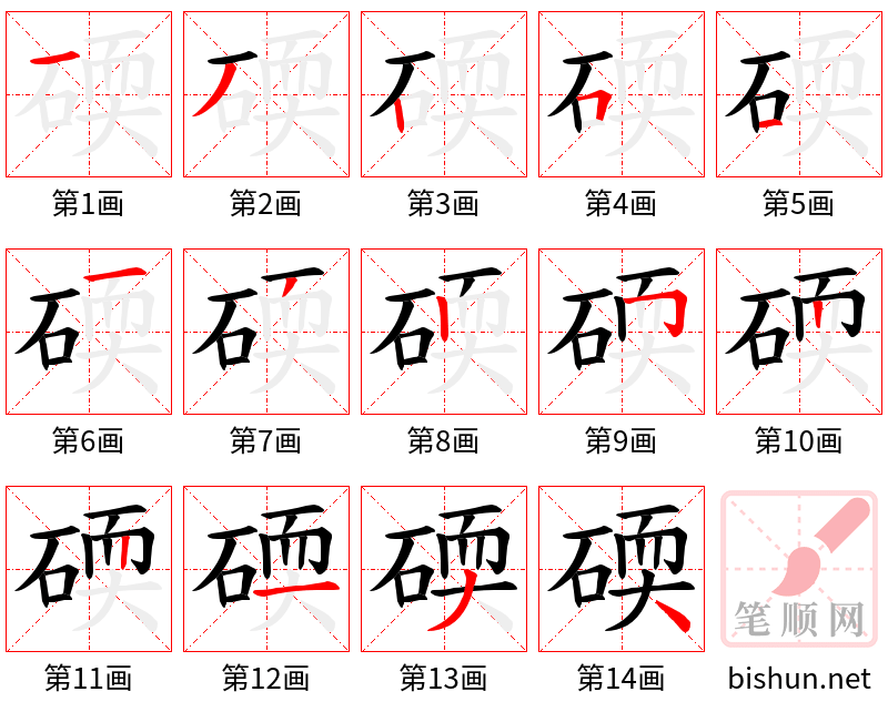 碝 笔顺规范