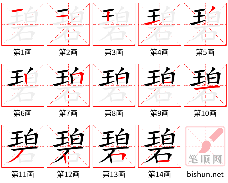 碧 笔顺规范