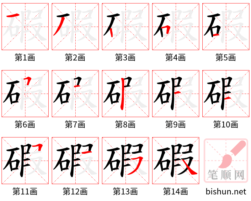 碬 笔顺规范