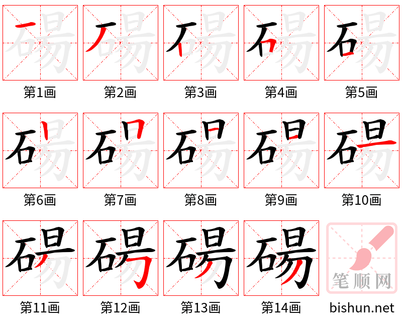 碭 笔顺规范