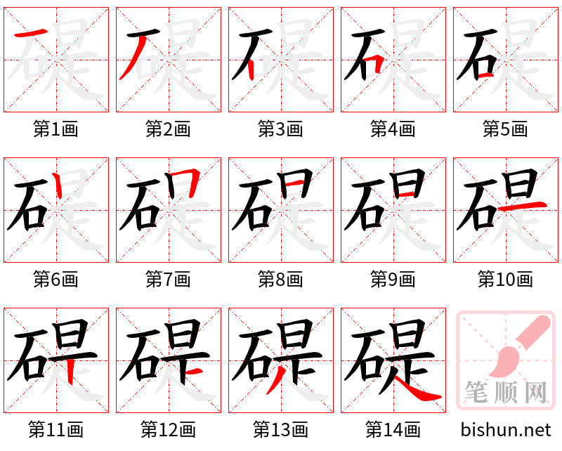 碮 笔顺规范