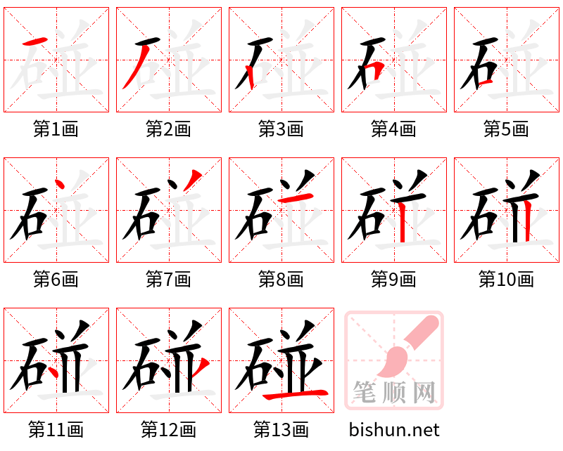 碰 笔顺规范