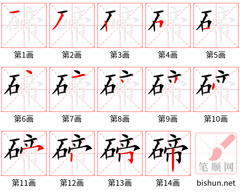 碲 笔顺规范