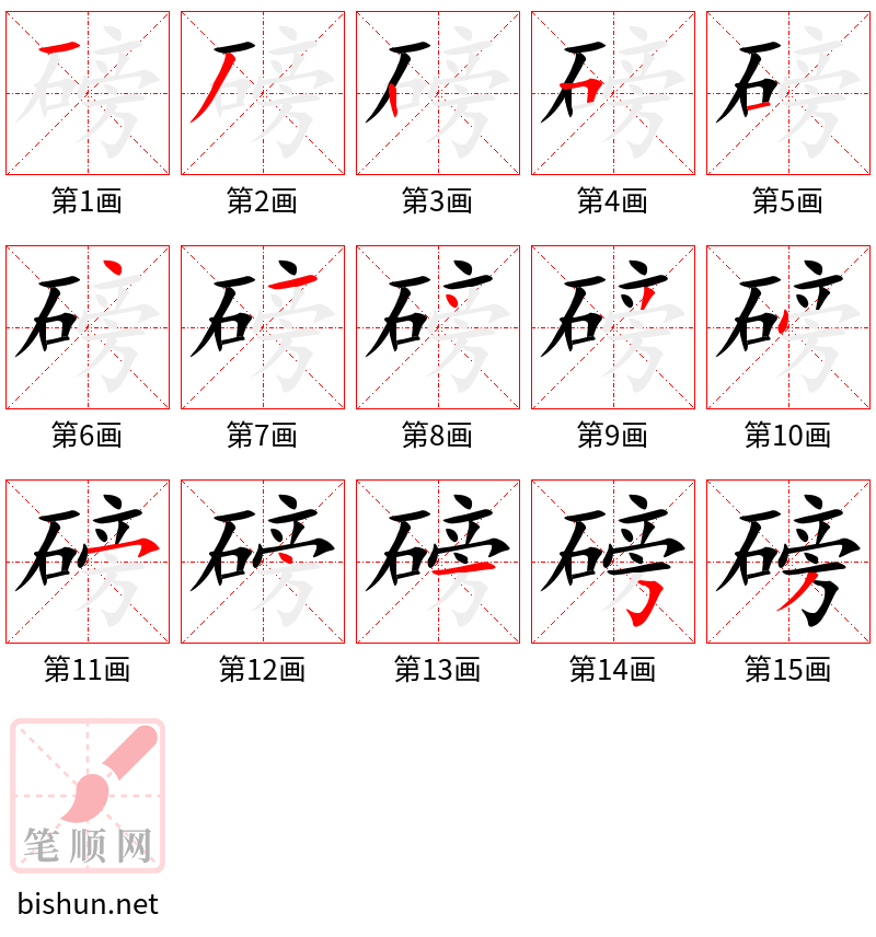 磅 笔顺规范