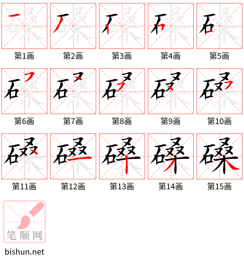 磉 笔顺规范