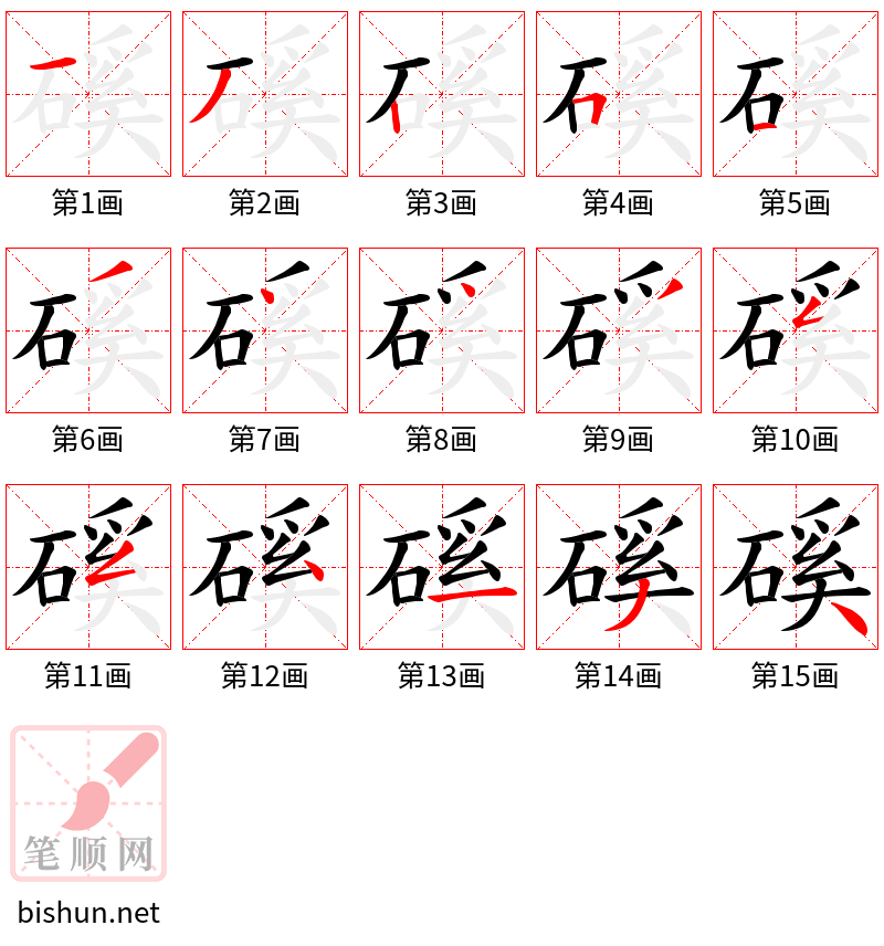 磎 笔顺规范