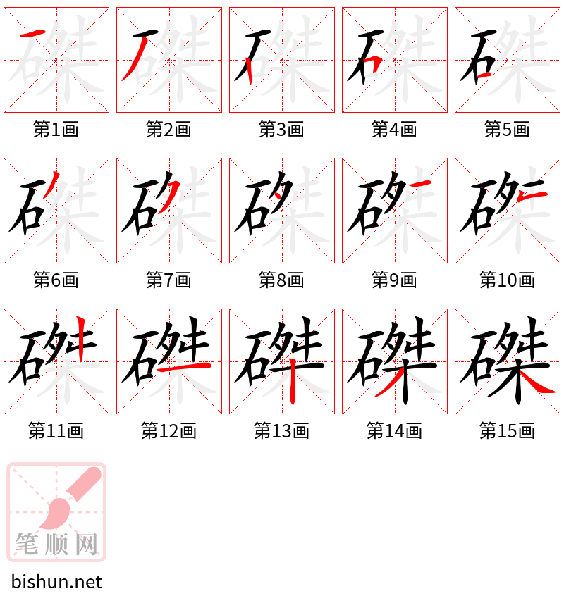 磔 笔顺规范