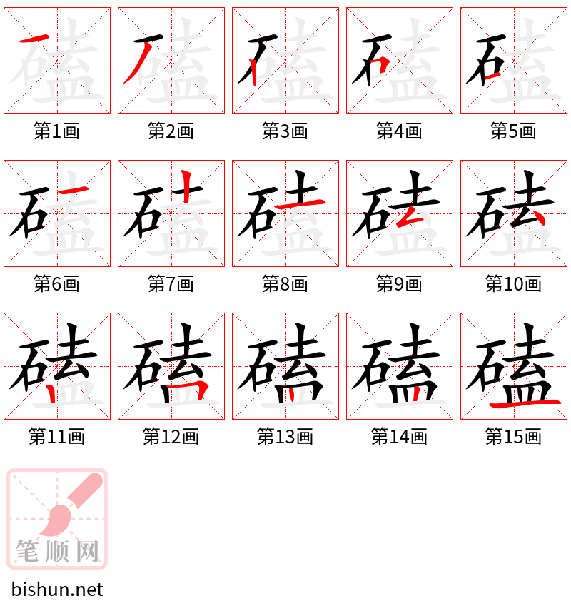 磕 笔顺规范