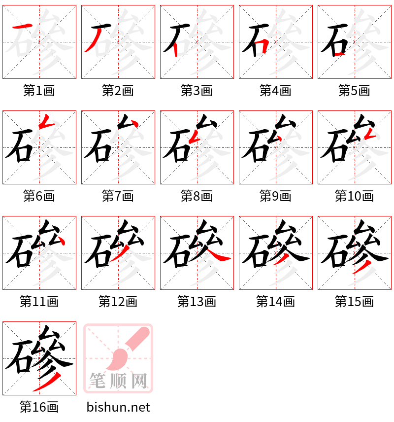 磣 笔顺规范