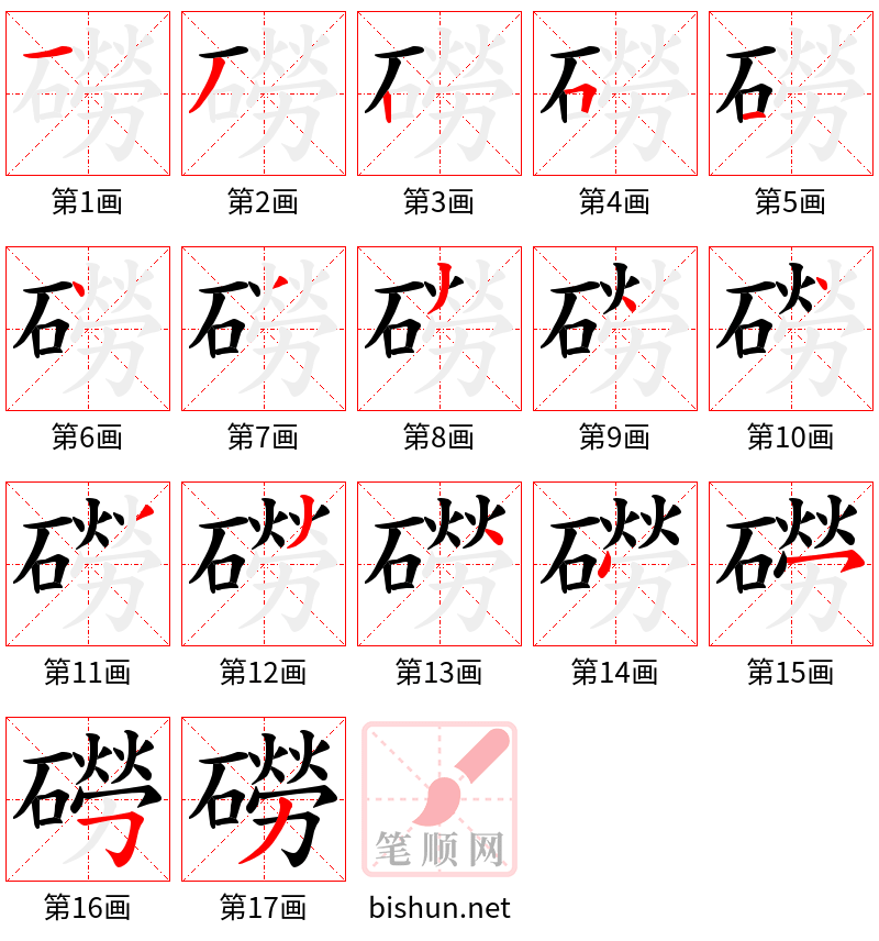 磱 笔顺规范