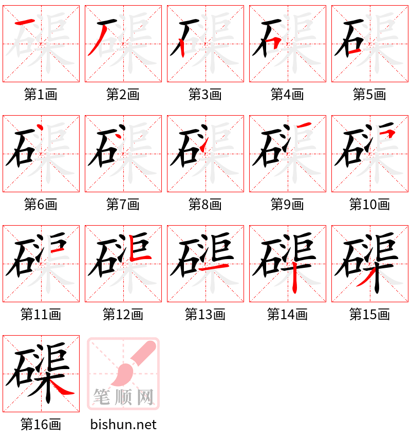 磲 笔顺规范