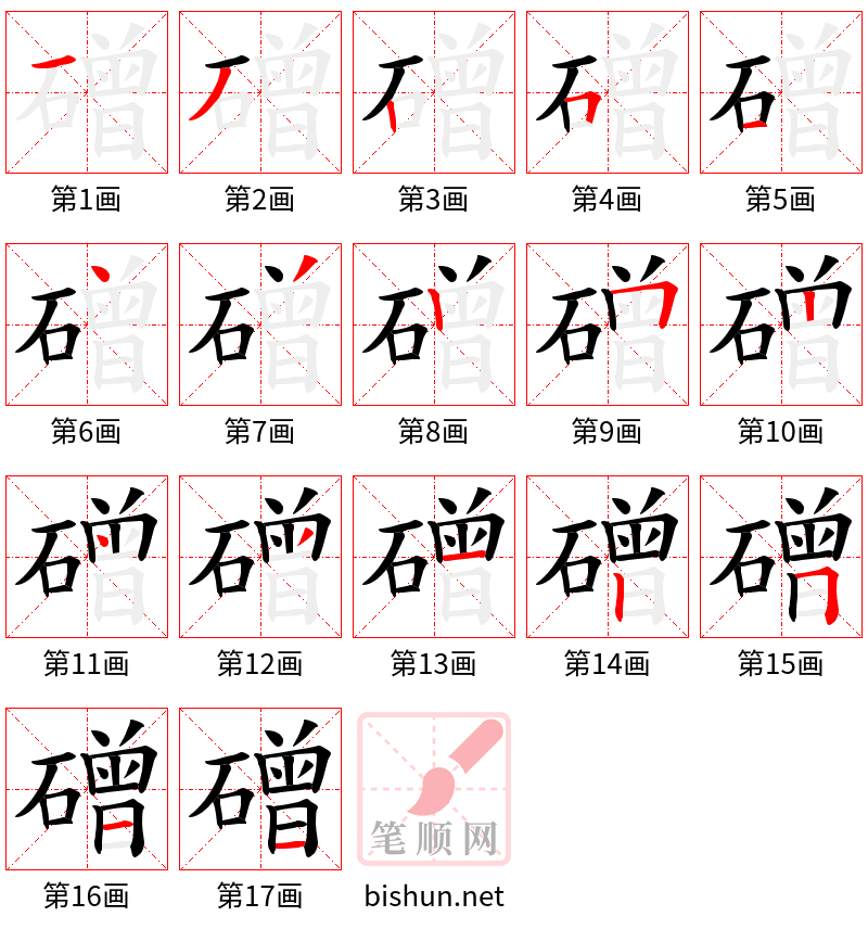 磳 笔顺规范