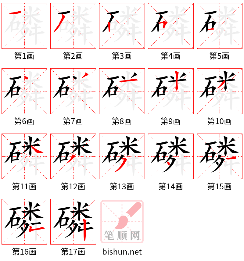 磷 笔顺规范