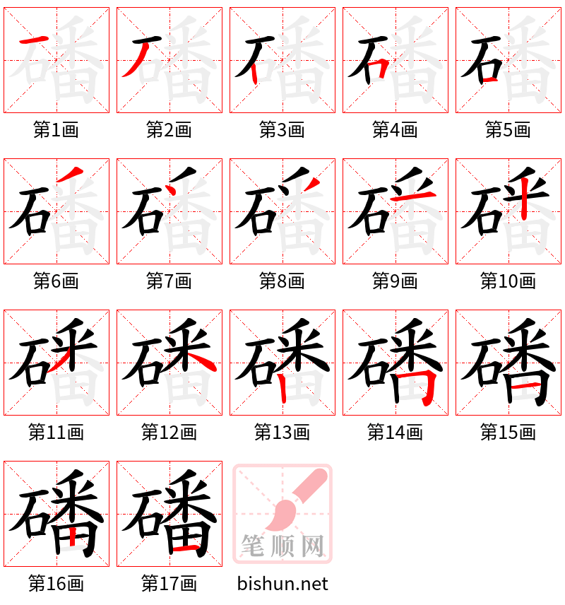 磻 笔顺规范