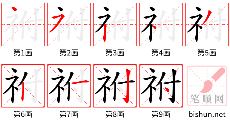 祔 笔顺规范